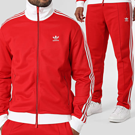 Adidas Originals - Ensemble De Survetement A Bandes CLassic TT IM4511 IM4547 Rouge Blanc